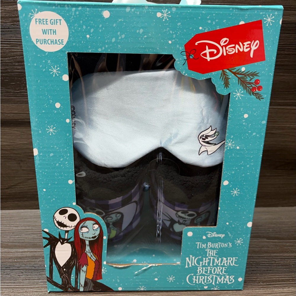 Disney Tim Burton's The Nightmare Before Christmas Slipper & Eye Mask Set